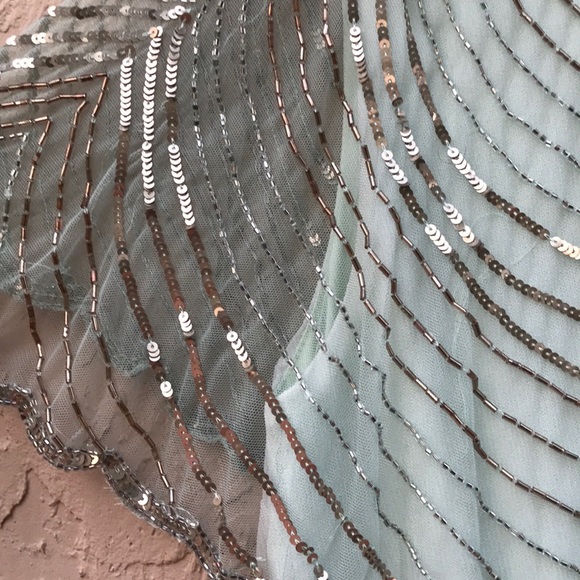 Lace & Beads Amazing Pale Green Beaded Romper - Picture 11 of 11